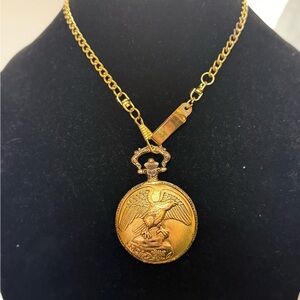 Gold Eagle Pendant Pocket Watch
